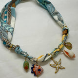 Light Blue scarf necklace
