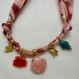 Pink scarf necklace