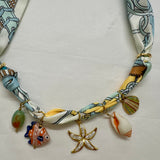 Light Blue scarf necklace