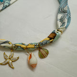 Light Blue scarf necklace