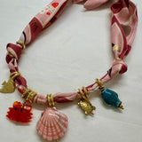 Pink scarf necklace