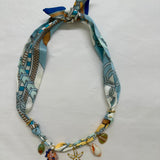 Light Blue scarf necklace