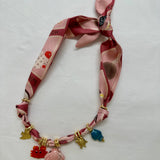 Pink scarf necklace