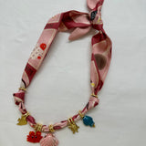 Pink scarf necklace