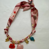 Pink scarf necklace