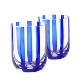 mykonos stripe tumbler glass 2p set