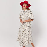 Peyton Midi Dress Oat Polka