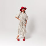 Peyton Midi Dress Oat Polka
