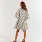 Poppy Mini Dress Oat Polka