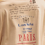 The Paris Love Notes Tee - Cream