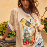 The Paris Love Notes Tee - Cream
