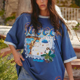 The Greece Love Notes Tee - Blue