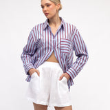burgandy blue top