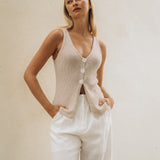 White linen pants