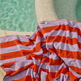 Beach Towel - Grapefruit Stripes