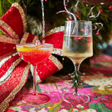 Candy Cane Coupe Glass - 2P Set