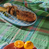 Jewel Of The Nile Tartan Linen Tablecloth - Round
