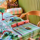 Jewel Of The Nile Tartan Linen Tablecloth - Round