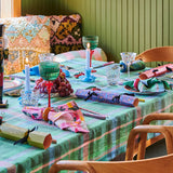 Jewel Of The Nile Tartan Linen Tablecloth - Round
