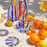 mykonos stripe tumbler glass 2p set