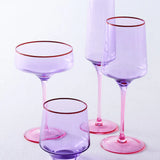 Lilac Colour Block Tumbler Glass - 2P Set