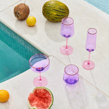 Lilac Colour Block Tumbler Glass - 2P Set