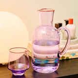 Lilac Colour Block Tumbler Glass - 2P Set