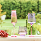 Lilac Colour Block Tumbler Glass - 2P Set