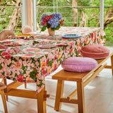 Rose Garden Linen Tablecloth - Round
