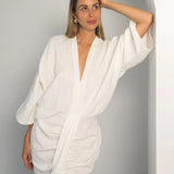 Zyra V Neck Dress - White